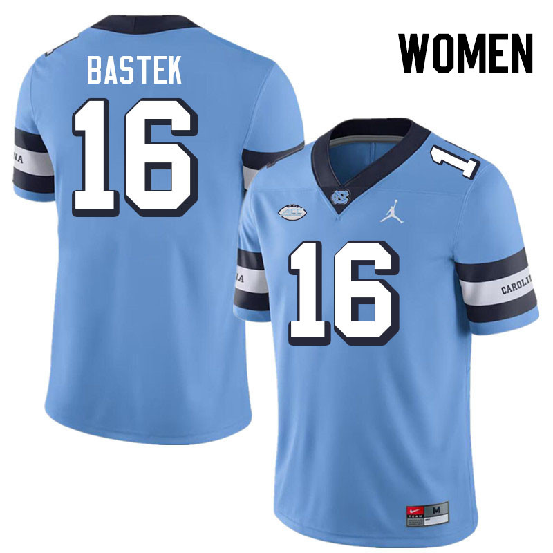 Women #16 Ben Bastek North Carolina Tar Heels College Football Jerseys Stitched-Throwback